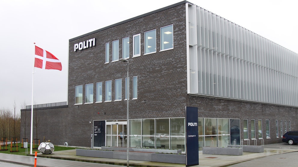 Den nye politistation i Herning, facade mod vest